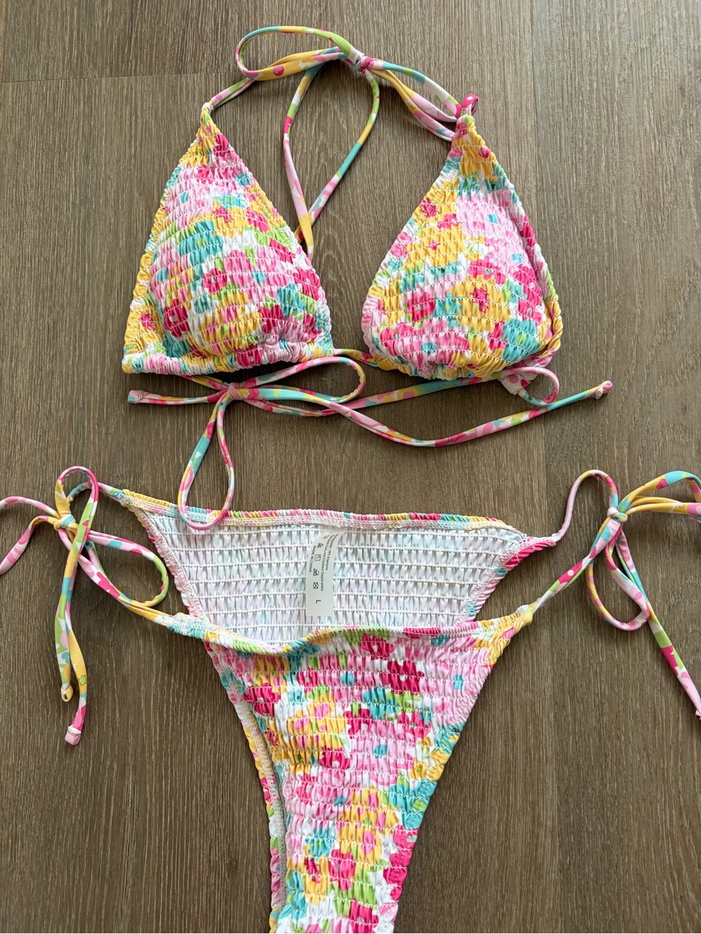 Floral Tie Bikini - Picture 3 of 4